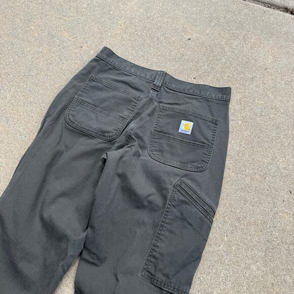 Men's Carhartt Gray Rugged Flex Canvas Utility Work Wear Cargo Pants Sz 30 x 32 - Picture 3 of 7